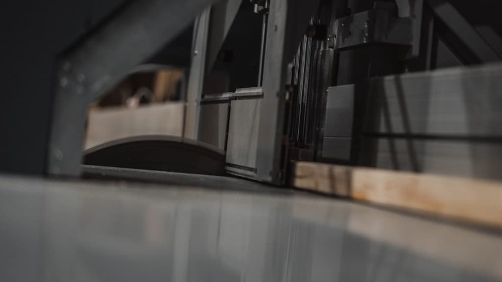 Forklift handling timber materials in NI Timberframes warehouse